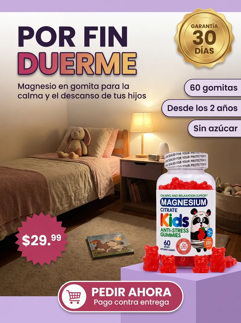 Magnesium Kids Gummies — Citrato de Magnesio Anti-Estrés · 60 gomitas