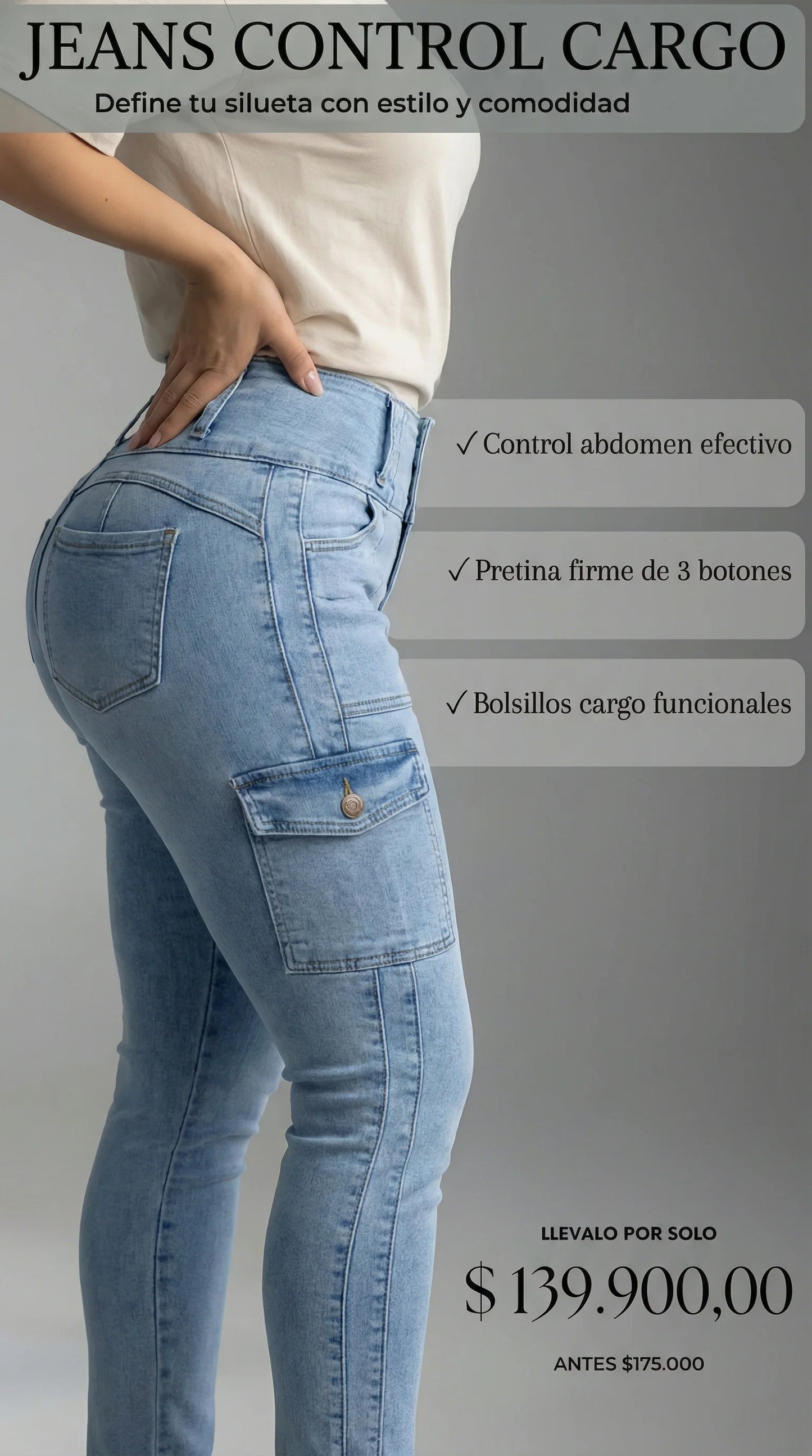 Moldea tu Silueta sin Faja. Control Inteligente de Abdomen y Levanta Glúteo en un Solo Jean. (Copia)