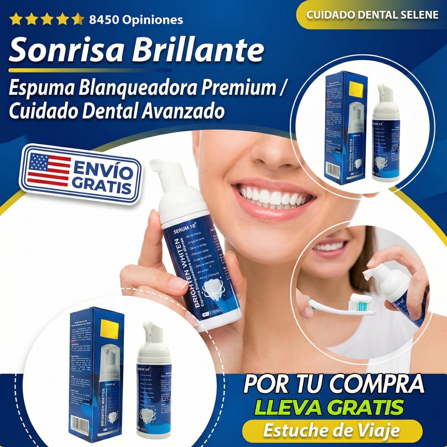 espuma blanqueadora dental