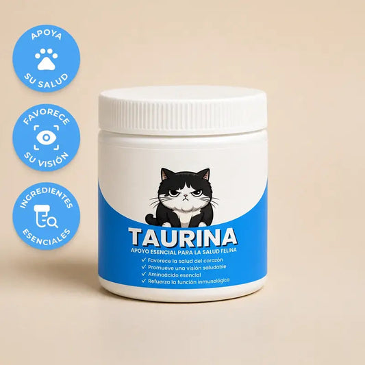 Tarro de taurina pura en polvo para gatos