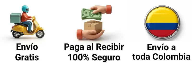 Envío gratis · Paga al recibir 100 % seguro · Envío a toda Colombia