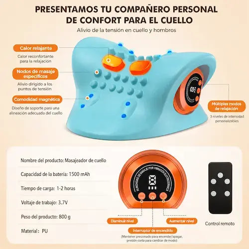 Calor relajante, nodos de masaje y comodidad magnética: partes del masajeador de cuello