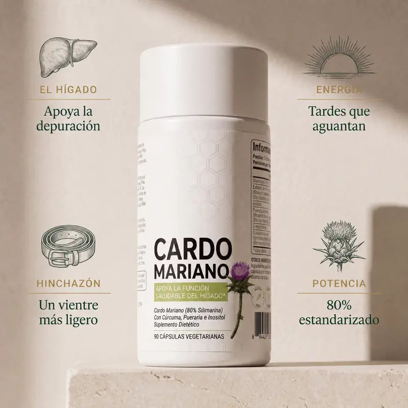 Cardo Mariano Detox: apoya la depuración, tardes que aguantan, vientre más ligero, 80% estandarizado