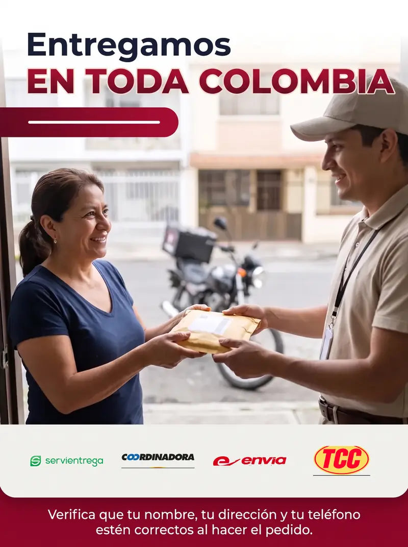 Entregamos en toda Colombia con Servientrega, Coordinadora, Envía y TCC: verifica que tus datos esten correctos