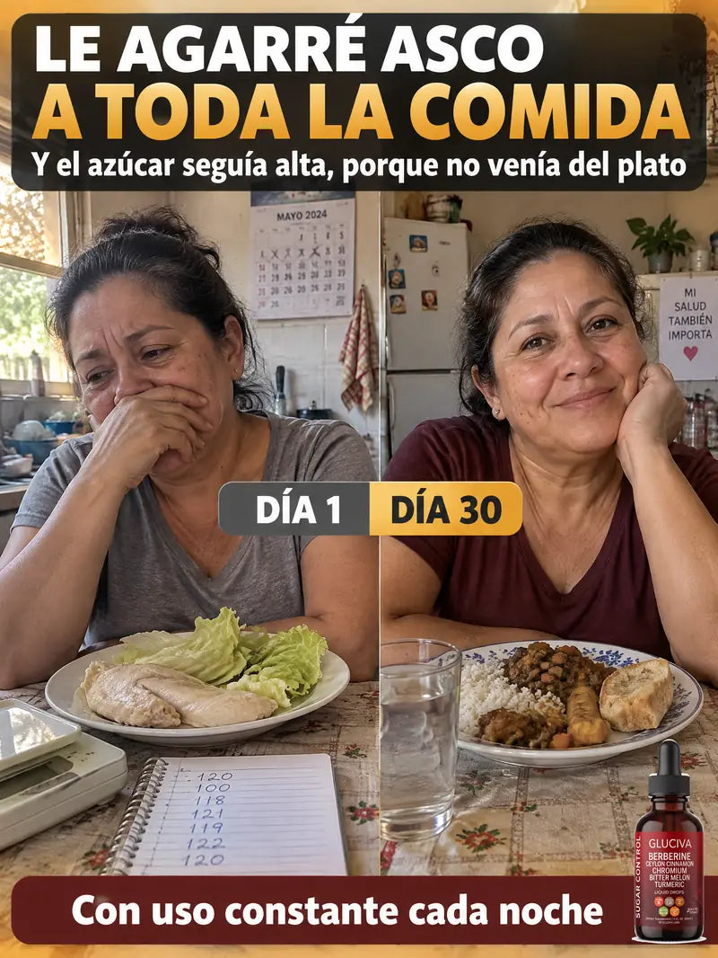 Dia 1 contra dia 30: le agarre asco a toda la comida y el azucar seguia alta, porque no venia del plato