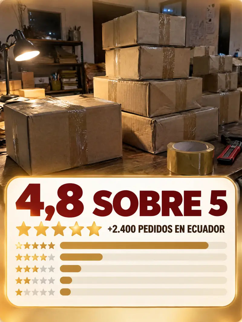 4,8 sobre 5 con mas de 2.400 pedidos en Colombia