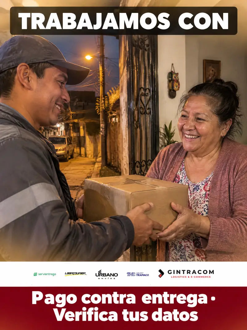 Trabajamos con Servientrega, Laar Courier, Urbano, Tramaco y Gintracom. Pago contra entrega
