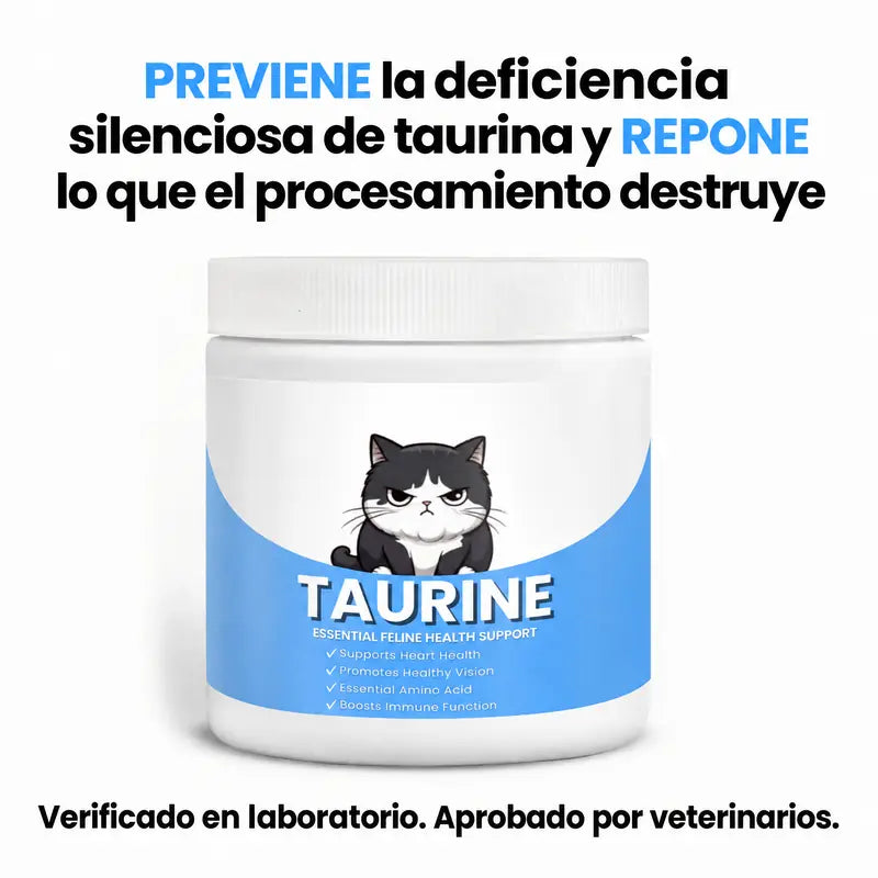 Previene la deficiencia silenciosa de taurina y repone lo que el procesamiento destruye