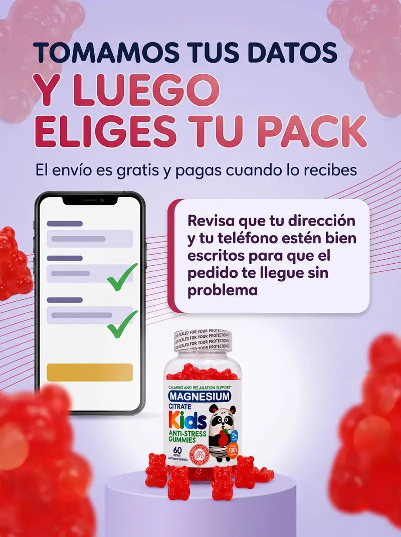 Tomamos tus datos y luego eliges tu pack: revisa que tu direccion y tu telefono esten bien escritos