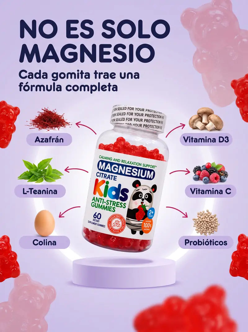 No es solo magnesio: azafran, L-teanina, colina, vitamina D3, vitamina C y probioticos