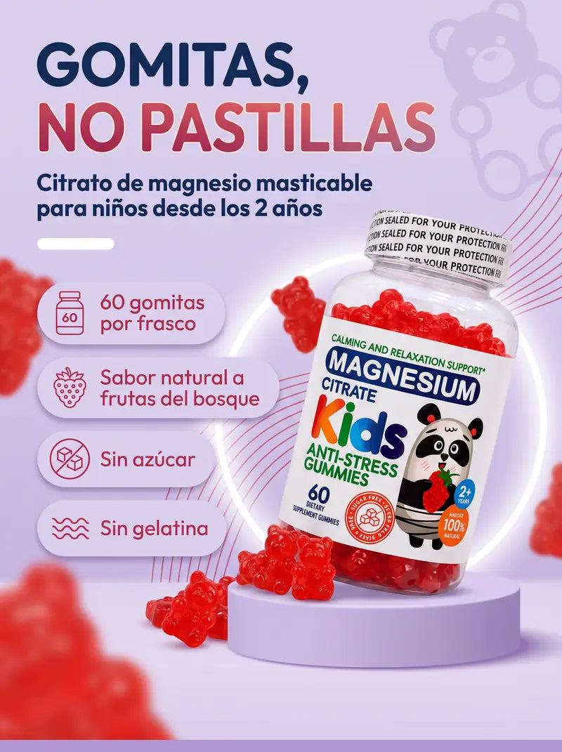 Gomitas, no pastillas: citrato de magnesio masticable desde los 2 anos
